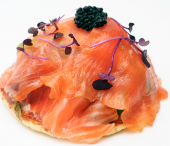 Burger Saumon ou Truite Fumé - Tarama Caviar - 