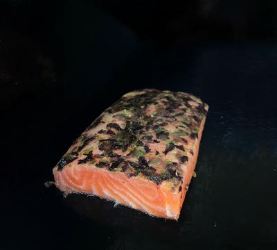 Saku Saumon Fumé  Confit  Trilogie d'Algues